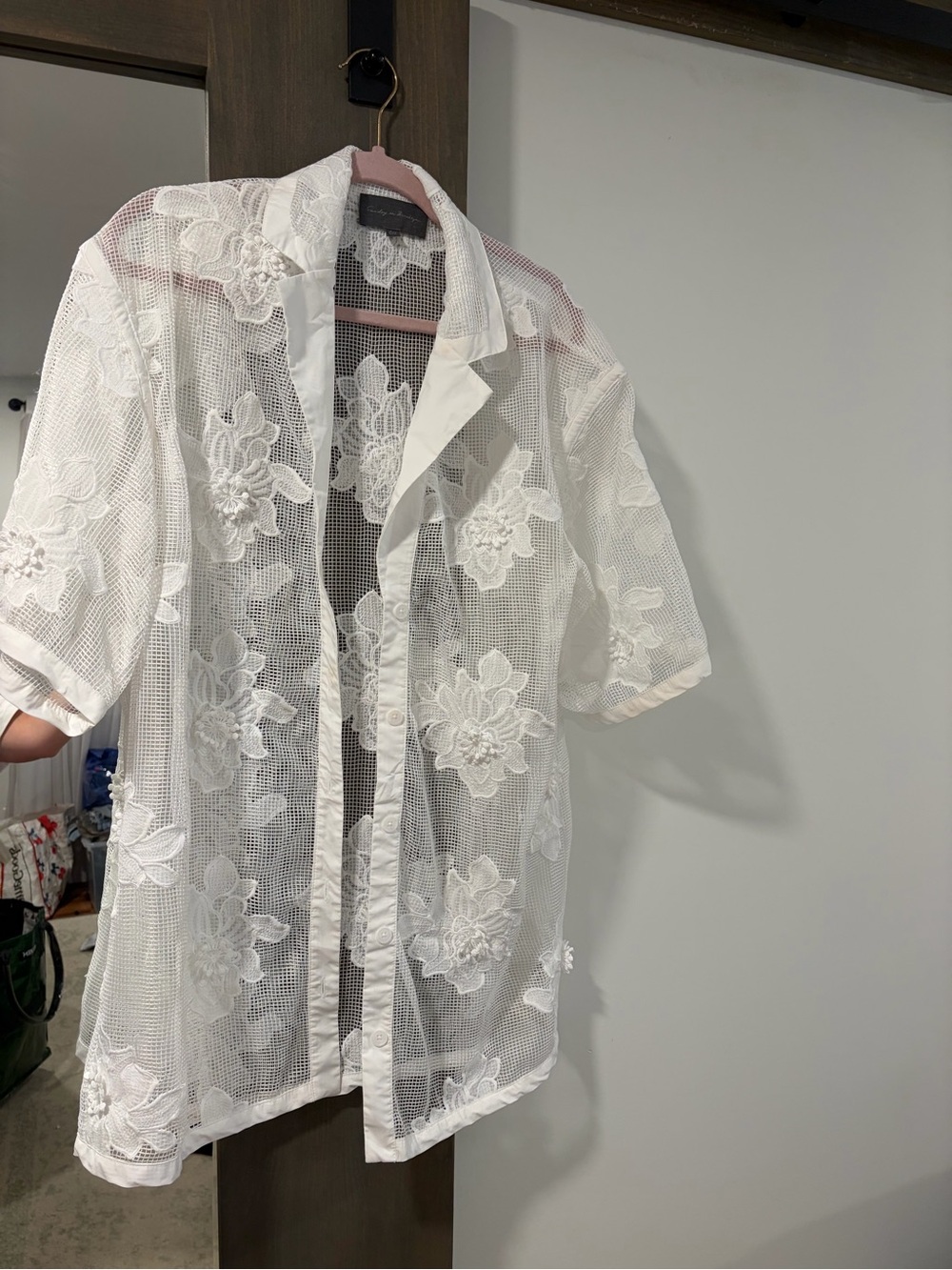 Sunday in Brooklyn White Floral Mesh Swim Coverup